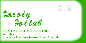 karoly hollub business card